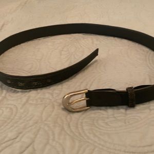 JC Black Snake Print Beaded Belt